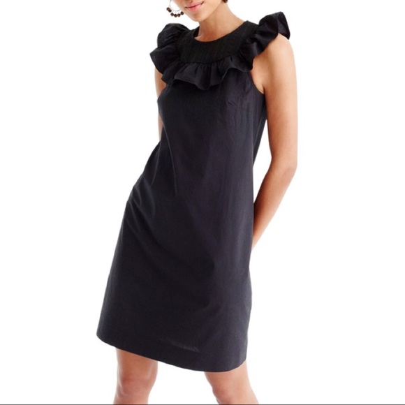 J. Crew Dresses & Skirts - J.Crew Cotton Ruffle Neck Shift Dress